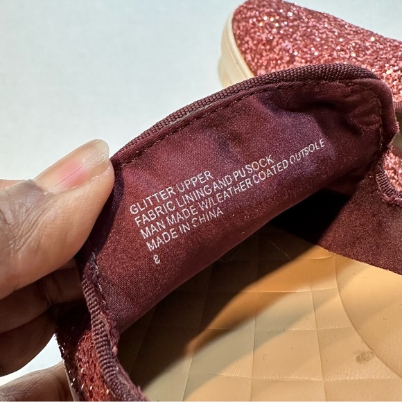 Birdies The Swift Rose Sparkle Slip On Sneaker Pink Glitter Ombré, Size 8 - Picture 6 of 10